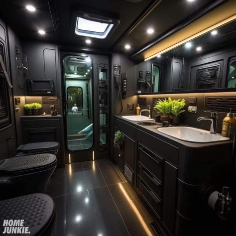 Rv Black Interior, Mobile Home Renovations, Rv Interior, Mobile Home, Black Interior, Rv, Black