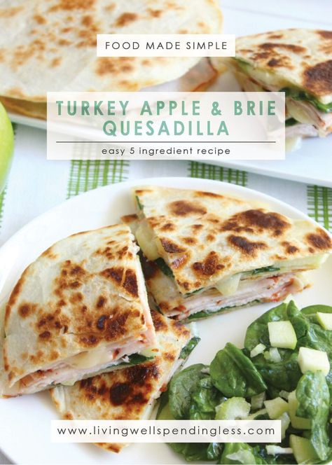 Brie Quesadilla, Easy Quesadillas, Easy Quesadilla, Turkey Apple, Apple Brie, Quesadilla Recipe, Supper Ideas, Sliced Turkey, Quesadilla Recipes