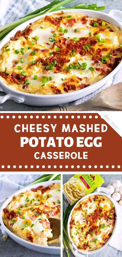 Potato Egg Casserole, Mashed Potato Casserole Recipes, Potato And Egg Breakfast, Hearty Breakfast Recipes, Potato Breakfast Recipes, Breakfast Potato Casserole, Breakfast Egg Casserole, Mashed Potato Casserole, Instant Mashed Potatoes