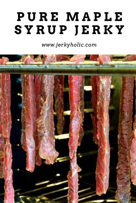 Maple Jerky Recipes, Sweet Jerky Recipes, Sweet Beef Jerky Recipe, Making Jerky In Oven, Jerky Marinade Recipes Food Dehydrator, Simple Jerky Marinade, Sweet And Spicy Jerky Marinade, Sweet And Spicy Beef Jerky Marinade, Beef Jerky Recipe Dehydrator