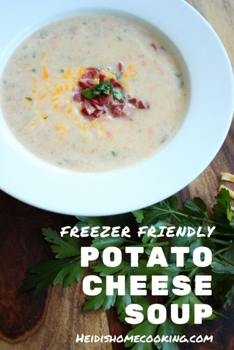 This recipe for potato cheese soup comes from the Pioneer Woman. I made a few subsitutions to keep it on the healthy side. I used turkey bacon, lowfat milk, and Creole seasoning. The best part is that it is loaded with flavor, creamy, and freezer friendly. To thaw, simply heat the frozen soup on the stove top. This is one of the best meals for large families or to stock your freezer. Add it to your meal plan today! Chicken Chili Pioneer Woman, Chili Pioneer Woman, Pioneer Woman Soup, White Chicken Chili Pioneer Woman, Freezer Potatoes, Frozen Soup, Soup On The Stove, Freezer Soups, Potato Cheese Soup