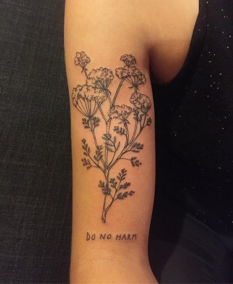 Hemlock Tattoo, Rachel Tattoo, Russian Doll Tattoo, Poison Hemlock, Nature Tattoo Sleeve, Flower Tattoo Ideas, Doll Tattoo, Fire Tattoo, Botanical Tattoo