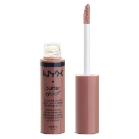 NYX Cosmetics Butter Gloss in Madeleine-My fav lip gloss in nude. Pairs well w/Lip Lingerie. Nyx Butter Gloss Madeleine, Nyx Gloss, Pretty Lipstick Colors, Nyx Butter, Nyx Butter Gloss, Butter Gloss, Nude Lip Gloss, Makeup List, Makeup Looks Tutorial