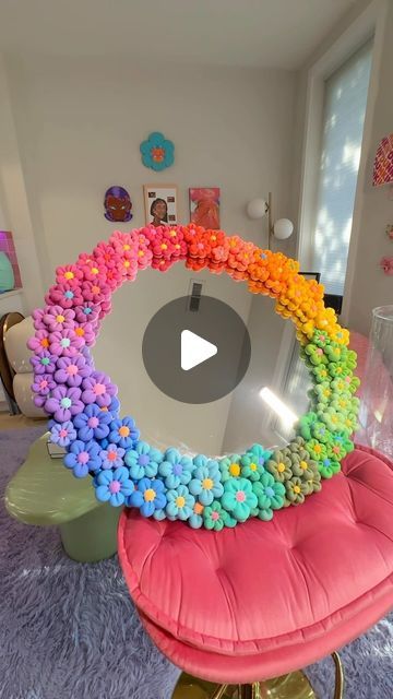 @jarrytheworst on Instagram: "⭑ GiveawayTimeCusYallMakeMeBlush ⭑  ♡ Celebrating ending a pretty colorful chapter in my life ♡  ❅ Who knew an idea I procrastinated on starting could bloom like this? I wanna make the next idea blossom too❅  I had this rainbow gradient stacked flower mirror idea in the vault for a while but I’ve been so backed up on commission work. 😭  I have a lot of ideas in the vault I’ve procrastinated on. I wanna start a new chapter…But before I move on, let me give her to you guys!   💞How to get her💞 - following me duh!  - @ a friend  - what have you been procrastinating on? -comment once pls ♡  ✻ Don’t wanna wait? Commissions are open! Just type in”gradient rainbow”✻" Diy Mirror Frame Ideas Flowers, Flower Mirror Diy, Flower Mirror Frame, Rainbow Mirror, Vibe Rooms, Mirror Frame Diy, Flower Mirror, Rainbow Gradient, Custom Mirrors