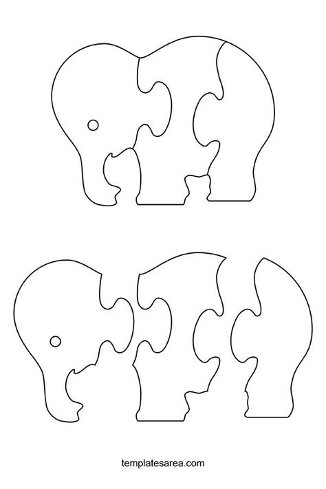 You can download this printable template in PDF file format for free to make DIY elephant puzzles for kids. Diy Elephant, Elephant Template, Create Your Own Puzzle, Elephant Silhouette, Puzzle Template, Jigsaw Puzzles For Kids, Printable Puzzles, Animal Puzzle, Puzzle Design