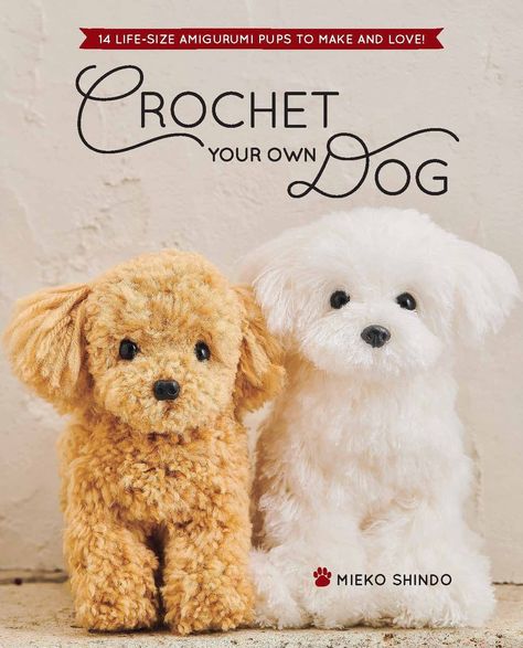 Crochet lovable dogs that look like the real thing, fur and all! This collection of 14 adorable amigurumi dogs features designs that look so lifelike, you half expect them to bark! Start by crocheting a foundation with basic amigurumi techniques, then add yarn and "groom" with scissors and brushes to create beautiful fur. Add the eyes and a nose and watch a cute little dog come to life as if by magic. You'll find designs for all your favorite small breeds, including: Poodles, Papillons, Dachshun Crochet For Pets Doggies, Crochet Shitzu Dog Pattern, Simple Dog Crochet Pattern, Crochet Dog Hat Free Pattern, Fluffy Dog Crochet Pattern, Small Dog Crochet, Crochet Poodle, Amigurumi Techniques, Basic Amigurumi