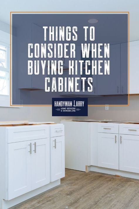 Cabinets are a staple in pulling together the look you’re going for in your home. For example, picking the right color and design of a kitchen cabinet is the key to a perfect kitchen! Head over to the new blog post where I have highlighted the top things to consider when picking new cabinets for your home! 🍳 🔪 #kitchencabinets #homeimprovement #homeremodel #handymanlarry #kitchen #kitchendesign Picking Kitchen Cabinets, Kitchen Without Cabinets, Types Of Kitchen Cabinets, Kitchen Remodel Plans, Cabinets To Go, New Cabinets, Semi Custom Cabinets, Best Kitchen Cabinets, Stock Cabinets