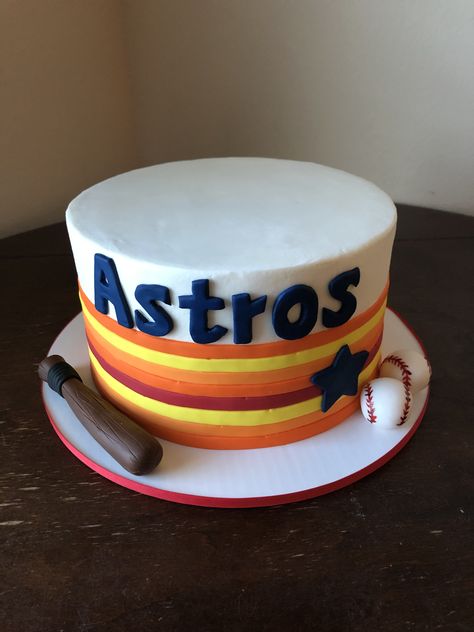 Astros Theme Cake, Astros Baseball Cake, Astros Birthday Party Ideas, Astros Grooms Cake, Astros Birthday Party, Houston Astros Birthday Party, Astros Cake, Astros Party, Grooms Ideas