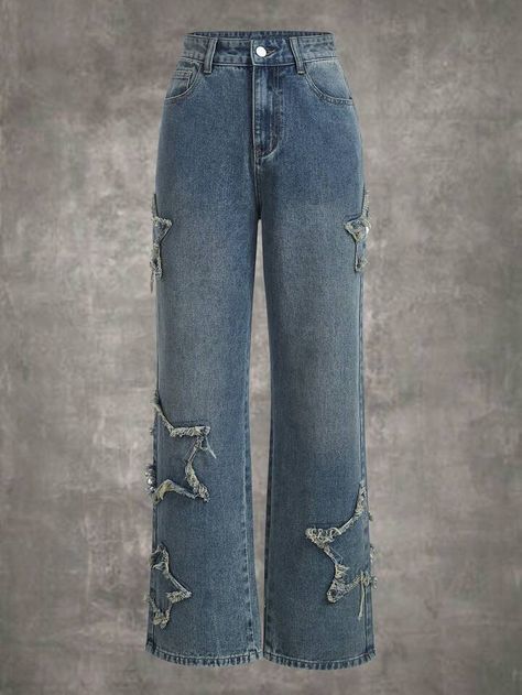 Unique Jeans, Grunge Jeans, Clothing Haul, Patterned Jeans, Grunge Punk, Star Jeans, Star Pattern, Really Cute Outfits, Dream Clothes