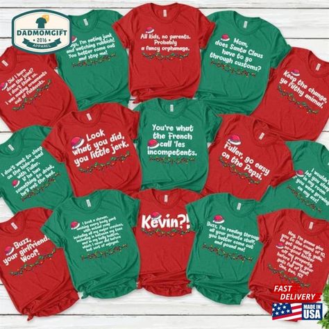 Most Likely To Shirts, Home Alone Christmas, Christmas Shirt Funny, Bad Santa, Matching Christmas Shirts, Food Shirt, Christmas Party Food, Group Shirts, Xmas Shirts