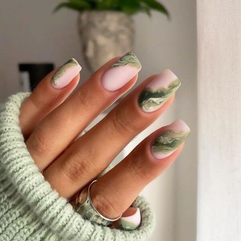 Marble Nail Designs, Fall Gel Nails, Nail Swag, Trendy Nail Design, Short Acrylic Nails Designs, Nagel Inspo, Cat Kuku, Marble Nails, Pretty Acrylic Nails