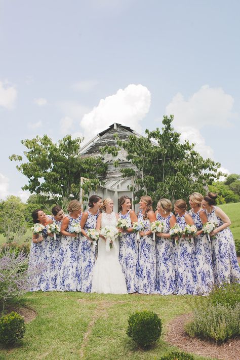 Blue Patterned Bridesmaid Dresses, Blue And White Floral Bridesmaid Dresses, Summer Weddings Bridesmaids, Patterned Bridesmaid, Printed Bridesmaid Dresses, Summer Bridesmaids, Patterned Bridesmaid Dresses, Summer Bridesmaid Dresses, Floral Bridesmaid Dresses