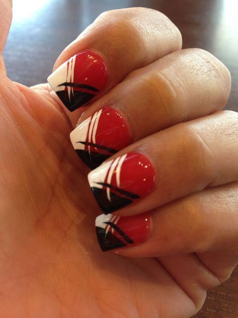 Introduction When it comes to nail art, the color combination of red and black is a classic one. It is perfect for any occasion, be it a party or a fo... Black And White Nail Designs, Gel Nails Long, Red And White Nails, Black And White Nail Art, Red Nail Art Designs, Black White Nails, Nagel Design, Red Nail Art, Red Acrylic Nails