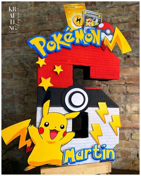 Pikachu Pinata, Pokemon Pinata, Birthday Pikachu, Pokemon Party Decorations, Pokemon Decor, Piñata Ideas, Pokemon Birthday Party, Pinata Party, Pokemon Theme