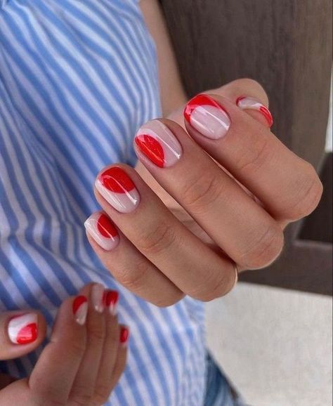 Red Summer Nails, Do It Yourself Nails, Minimal Nails Art, October Nails, Minimal Nails, Cute Gel Nails, Minimalist Nails, Dream Nails, Funky Nails