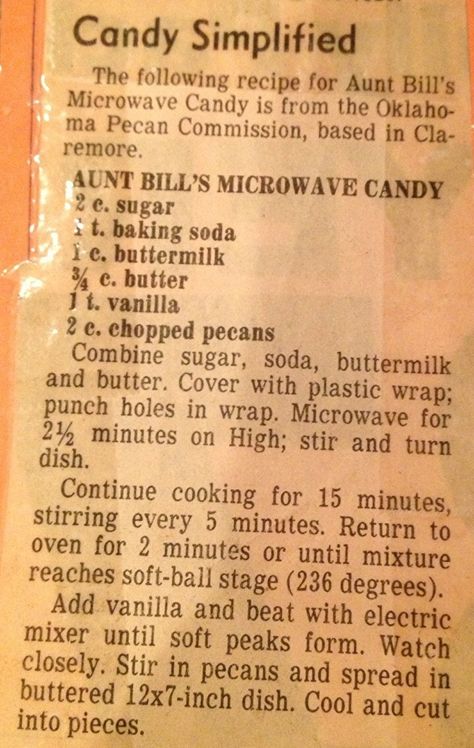 Aunt Bills Brown Candy Recipe Microwave, Aunt Bills Candy, Aunt Bills Brown Candy, Microwave Candy, Brown Candy, Praline Recipe, Candy Truffles, Candy Recipes Homemade, Christmas Candy Recipes