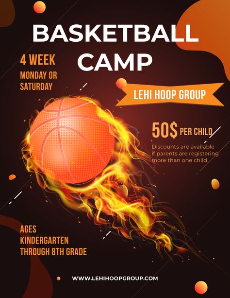 Flyer design for summer basketball camp Camp Flyer, Summer Basketball, Basketball Camp, Flyer Design, Basketball, Camping, Design