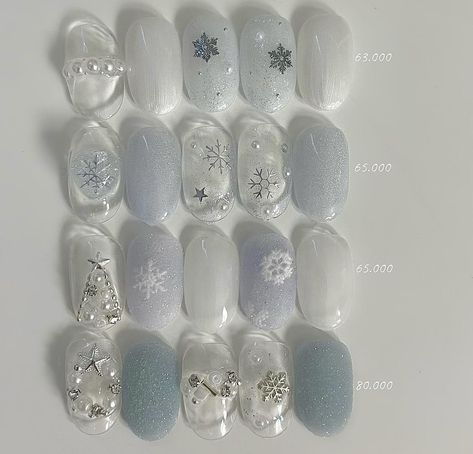 Short Nail Designs Japanese, Japanese Winter Nails, Winter Nails Korean, Korean Winter Nails, Snow Nails, Xmas Nail Art, Minimal Nails Art, Beauty Hacks Nails, Asian Nails