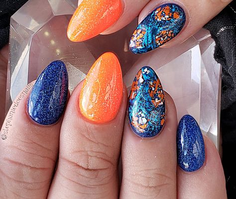 Oilers colors Oilers Nails, 2022 Nails, Acrylic Nails, Nails, Quick Saves, Color