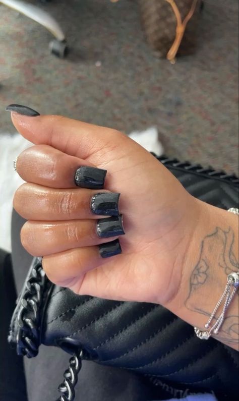 Black Shirt Acrylic Nails, French Manicure Acrylic Nails, Acrylic Toe Nails, Plain Nails, Black Acrylic Nails, Hard Nails, Colored Acrylic Nails, French Tip Acrylic Nails, Dope Nail Designs