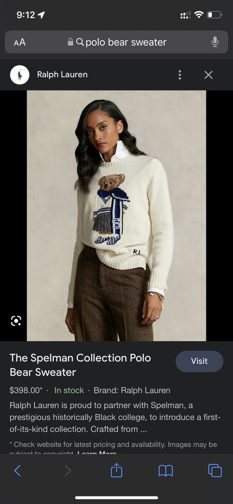 Ralph Lauren Spelman, College Fits, Polo Bear, Ralph Lauren, Black