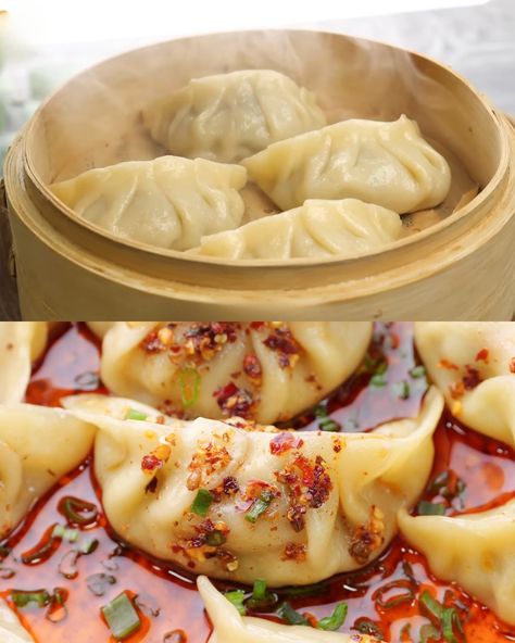 Chicken Dumplings with Chilli Oil & Dumpling Sauce - Greenku Recipes Dumpling Fillings Ideas, Asian Chicken Dumplings Recipe, Authentic Chinese Dumplings, Asian Chicken Dumplings, Best Dumplings Recipe, Chicken And Dimplings, Asian Dumplings Recipe, Fried Dumplings Chinese, Dumplings Recipe Homemade