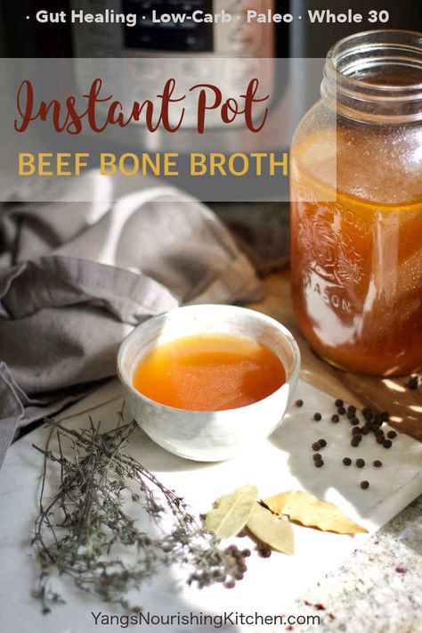 Instant Pot Beef Bone Broth Beef Broth Recipes Instant Pot, Instant Pot Beef Soup Bone Recipes, Instant Pot Beef Soup, Soup Bone Recipes, Bone Broth In Instant Pot, Beef Soup Bone Recipes, Vegan Bone Broth Recipe, Broth In Instant Pot, Beef Broth Recipes