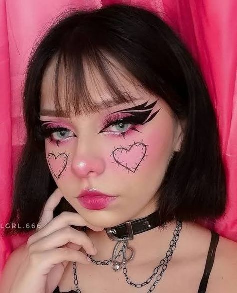 E Girl Makeup, Makeup Ojos, Punk Makeup, Kawaii Makeup, Graphic Makeup, Rave Makeup, Halloween Makeup Inspiration, Swag Makeup, Liquid Blush