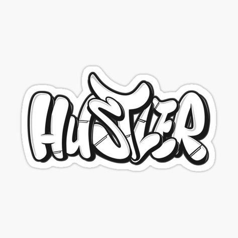 Hustler original graffiti bubble lettering style, version 1.0. Streetwear · Graffiti · Urban Art. 2wear Grafix Authentic street vibes since 00. • Millions of unique designs by independent artists. Find your thing. Graffiti Names, Graffiti Style Art, Lettering Style, Bubble Letters, Drawing For Beginners, Graffiti Styles, Name Design, Black Art Pictures, Graffiti Lettering