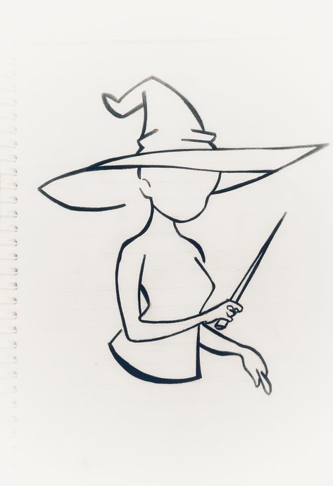 Wizard Drawing Easy, Cute Wizard Drawing, Wizard Drawing Reference, Wizard Hat Drawing, Magic Drawing Ideas, Wizard Sketch, Wizard Lizard, Wizard Drawing, Anime Wizard