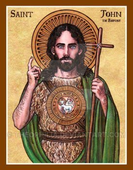 St. John the Baptist icon by Theophilia St Monica, Santi Cattolici, St John The Baptist, Catholic Images, Our Lady Of Sorrows, All Saints Day, Religious Images, Ink Watercolor, San Francesco