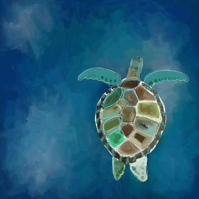 Swimming Sea, Sea Turtle Painting, Sea Turtle Wall Art, Turtle Wall Art, Oopsy Daisy, Turtle Decor, Fabric Wall Decals, Natural Curiosities, Turtle Painting