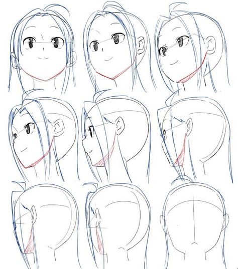 How To Draw Anime, 얼굴 드로잉, 얼굴 그리기, Manga Drawing Tutorials, Anime Head, Drawing Heads, Draw Anime, Anime Hair, Learn How To Draw