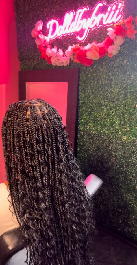 Island Hairstyles, Curly Braided Hairstyles, Box Braid Hair, Boho Knotless Braids, Afro Braids, Boho Knotless, Beautiful Black Hair, Goddess Braids Hairstyles, Box Braids Hairstyles For Black Women