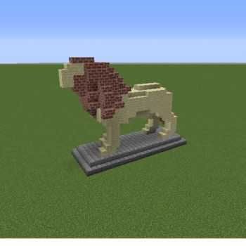 Minecraft Statue, Minecraft Building Guide, Minecraft Statues, Lion Statue, Easy Minecraft Houses, Diy Minecraft, Minecraft Castle, Minecraft Medieval, Minecraft Room