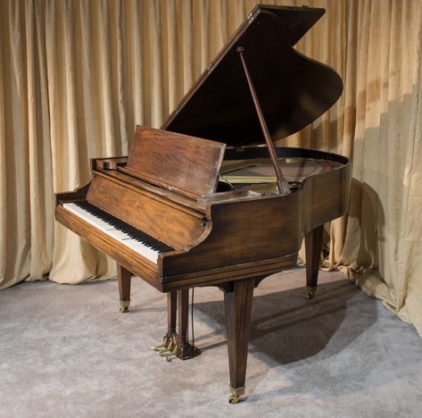 This piano is made of beautiful imported Honduran mahogany wood and is of the Traditional style.  Since the piano was originally done in a neutral brown color, the instrument can be finished to match virtually any shade of mahogany.  The buyer will be able to choose the shade and color of the mahogany finish to suite their décor. For more information or to purchase, please visit the website. #pianoforsale #grandpiano #furniture #antiques #antiquefurniture #interiordesign #decor #dwell #decoridea Brown Grand Piano, Brown Piano, Furniture Reference, Wood Piano, Silent Sky, Piano Restoration, Piano Forte, Piano Shop, Antique Piano