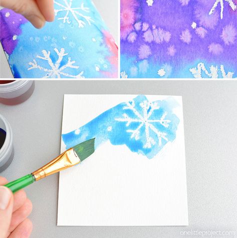 This magic salt and watercolor snowflake art project for kids is so much fun! The snowflakes magically appear when you add the paint and the salt makes the painting look “frosty”. This is such a cool process art idea for kids that’s fantastic in the classroom at school or on a snowy day at home this winter! Snowflake Art Project, Magic Salt, Watercolor Snowflake, Snowflake Art, Snowflakes Art, Art Project For Kids, Snowflake Craft, Winter Art Projects, Winter Activities For Kids