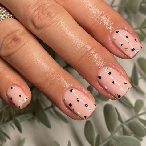 Polka Dot Nail Art Designs, Pink Nail Polish Colors, January Nail Designs, Biab Nails, Polka Dot Nail Designs, Dot Nail Designs, Polka Dot Nail Art, Dot Nails, Mani Ideas