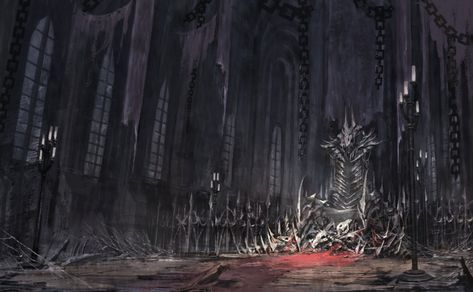 Throne room in an evil domain Fantasy Rooms, Throne Room, Magic Aesthetic, Fantasy Setting, Fantasy Places, Graphic Wallpaper, Fantasy Art Landscapes, Fantasy Concept Art, A Concept