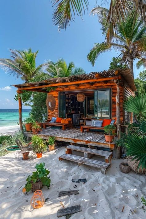 Beach Shack Decor, Homestead Decor, Beach Shacks, Small Beach Houses, Tropical Lifestyle, Outdoor Restaurant Design, Cabin Tiny House, Dream Beach Houses, Surf House