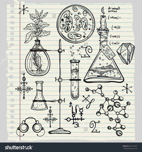 Chemistry Drawing, Chemistry Tattoo, Chemistry Art, School Book Covers, Desenho Tattoo, Art Instructions, Science Art, Fun Science, Runes