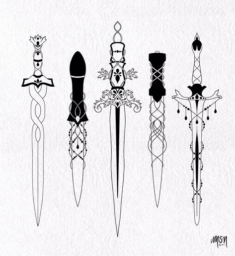 Athame Drawing, Witchy Dagger Tattoo, Athame Tattoo, Dagger Tattoo Women, Dagger Tattoo Feminine, Feminine Dagger Tattoo, Dagger Tattoo Design, Dagger Drawing, Traditional Tattoo Stencils