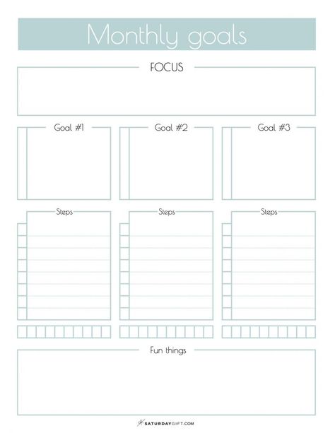 Want to easily set, track and achieve your mini-goals each month? That's awesome! Here's a monthly goals printable that'll help you do just that.  Stay focused and create actionable steps and you'll be a huge step closer to achieving your goals and dreams. Click to the article and get your monthly goals worksheet plus monthly calendar printables and start planning! #goalsetting #goalgetters #goaldigger #goalplanning Goal Planner Free, Goals Printable, Goals Sheet, Goal Planner Printable, Goals Template, Goals Worksheet, Mini Planner, Planner Sheets, Monthly Goals