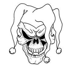 Joker skull Joker Skull Tattoo, Tattoos Alt, Skull Drawing Tattoo, Joker Skull, Jester Tattoo, Tattoo Stencil Designs, Tattoo Free, Joker Tattoo Design, Joker Drawings