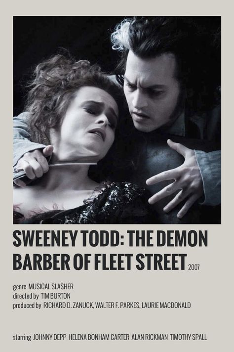 SWEENEY TODD minimalist poster Sweeney Todd Poster, Sweeney Todd Aesthetic, Sweeney Todd Musical, Johnny Depp Movies, Tim Burton Films, Tim Burton Movie, Fleet Street, Sweeney Todd, Bonham Carter