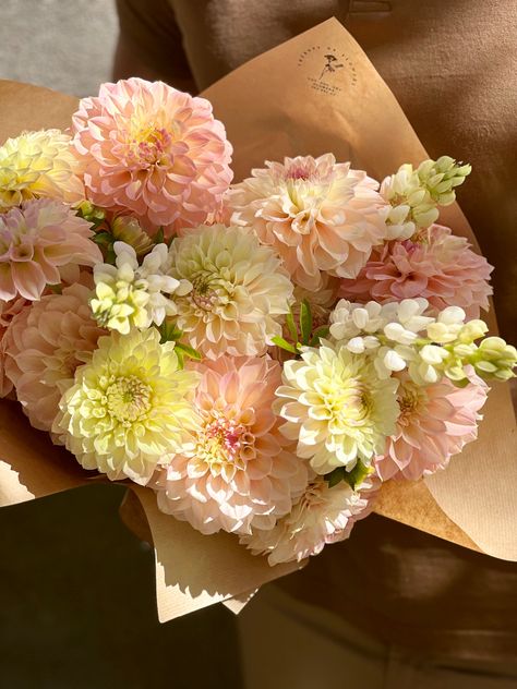 Bouquet Of Dahlias, Yellow Dahlia Bouquet, Flower Bouquet Dahlia, Dalia Flower Bouquet, Dahlia Peony Bouquet, Dahlia Bouquet Aesthetic, Dalia Flower Aesthetic, Dhalia Aesthetic Bouquet, Daliah Bouquet