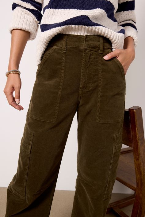 Designed with a subtle barrel leg shape, the Marcelle pants by Citizens of Humanity feature a relaxed fit, ankle-length hems, and cargo pockets. They're crafted in soft, midweight stretch corduroy, making them perfect for day-to-night wear. Cargo Pants Wide Leg, Corduroy Cargo Pants, Inside Out Style, Night Wear, Fashion 101, Cargo Pant, Fall Fashion Outfits, Fall Style, Fall Shopping