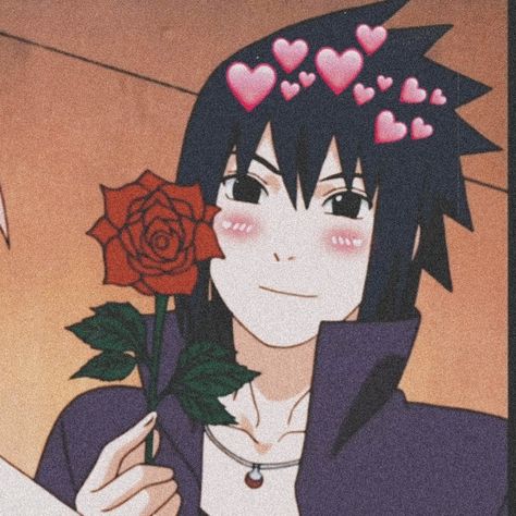 Naruto shipuden character animeEdit icon cute Cute Sasuke, Holding A Flower, Holding Flowers, Sasuke Uchiha, Flower Gift, A Flower, Naruto Shippuden, Animal Crossing, Minnie Mouse