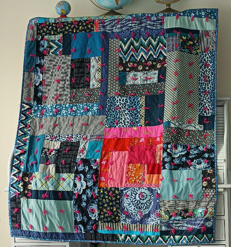 Rainy With a Spot of Sun Tied Quilts, Improvisational Quilts, Textured Textile, Heart Patchwork, Quilting Stitches, Crumb Quilt, Patchwork Inspiration, Tie Quilt, Pink Thread