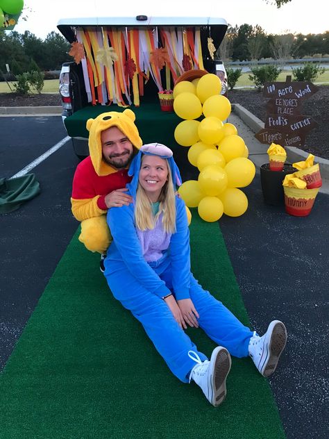 Winnie the Pooh trunk or treat! Pooh Trunk Or Treat Ideas, Pooh Trunk Or Treat, Winnie The Pooh Halloween, Trunk Or Treat Ideas, Teal Pumpkin, Fall Fest, Treat Ideas, Trunk Or Treat, Halloween Kids